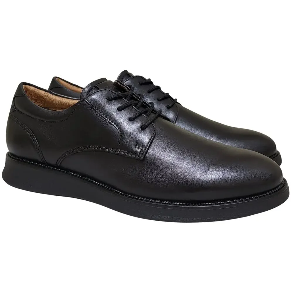 Florsheim Men Launch Plain Toe Derby Oxfords Size US 9.5M Black Leather